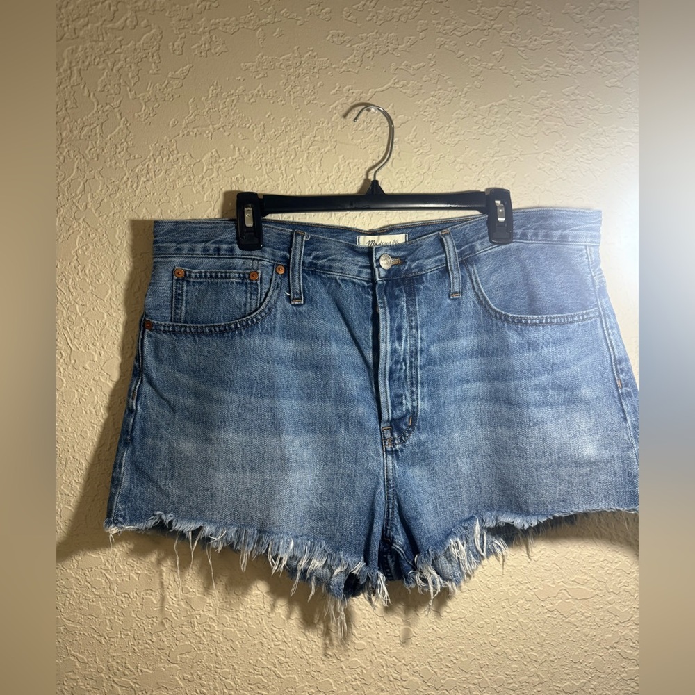 Madewell Distressed Blue Jean Shorts